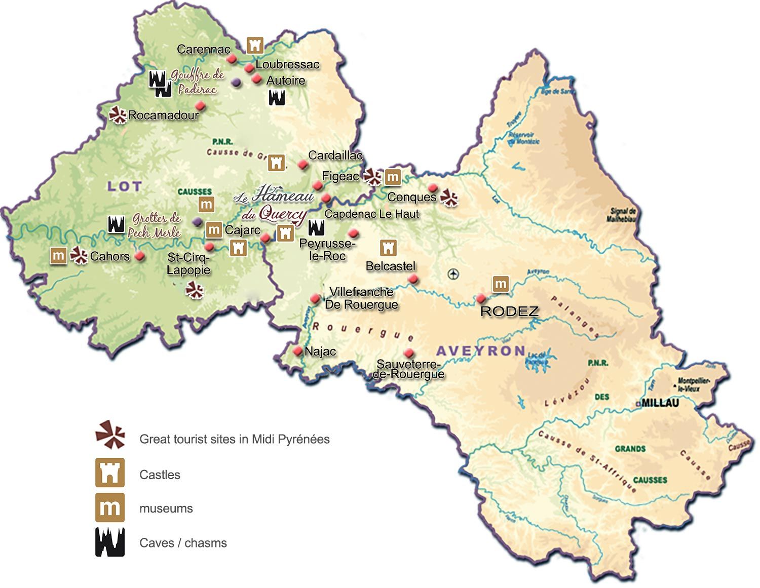 map Lot and west aveyron