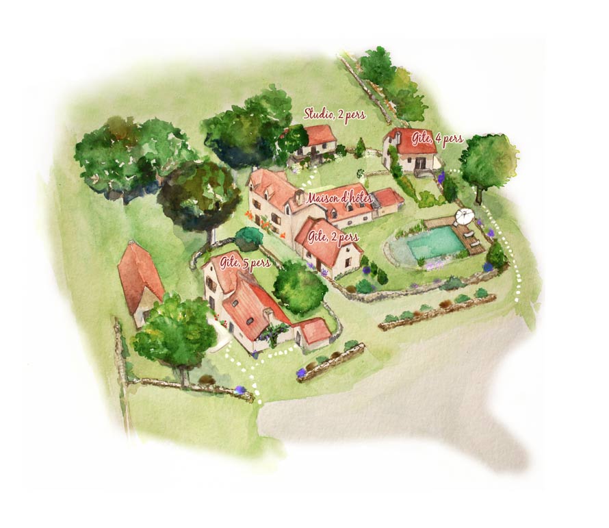 Plan du hameau de gites et chambre d'hôtes de charme