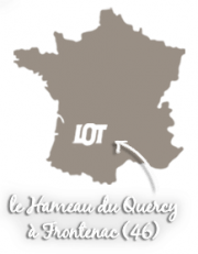 L'emplacement sur la carte de France, de votre g&icirc;te dans le Lot (46)